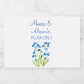 Vergeet me niet Blue Floral Spring Wedding Likeurfles Etiket (Enkel label)