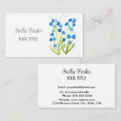 Vergeet me niet Blue Floral Visitekaartje (Voorkant / Achterkant)