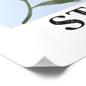 Vergeet me niet Blue Floral Waterverf Bloemenmarkt Poster (Hoek)