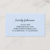 Vergeet me niet Blue Floral Waterverf Visitekaartje (Achterkant)