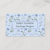 Vergeet me niet Blue Floral Waterverf Visitekaartje (Voorkant)