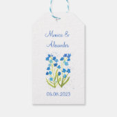 Vergeet me niet Blue Floral Wedding Party Cadeaulabel (Achterkant)