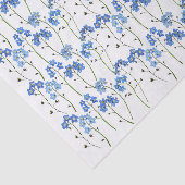 Vergeet me niet Blue Flowers ambachtelijke Tissue  Tissuepapier (Detail)