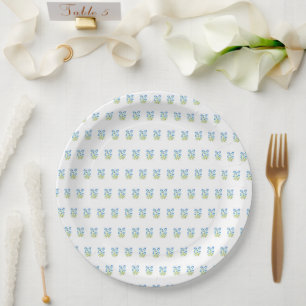 Vergeet me niet Blue Flowers Baby shower Meisje Papieren Bordje