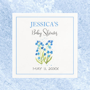 Vergeet me niet Blue Flowers Baby shower Meisje Servet