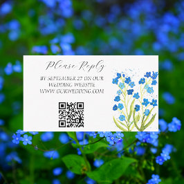Vergeet me niet Blue Spring Flowers Floral Wedding Informatiekaartje