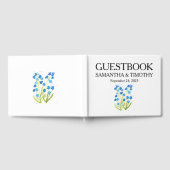 Vergeet me niet Blue Waterverf Floral Wedding Gastenboek (Volledig)