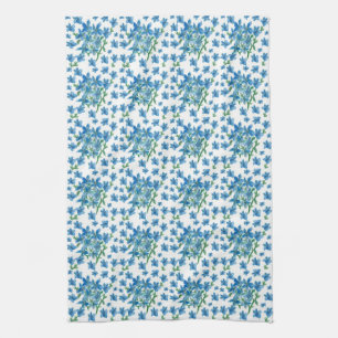 Vergeet me niet Blue Waterverf Flowers Theedoek