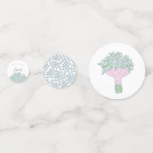 Vergeet-me-niet boeket bruiloft confetti (Achterkanten)