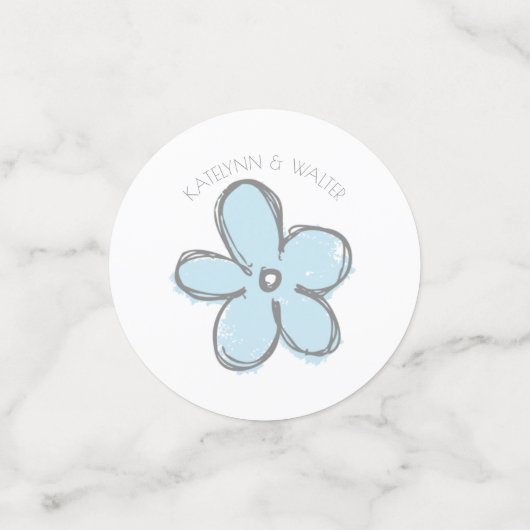 Vergeet-me-niet boeket bruiloft confetti (Kleine voorkant)