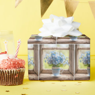 Vergeet-me-niet bos in koffiekopje cadeaupapier