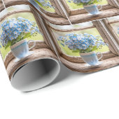 Vergeet-me-niet bos in koffiekopje cadeaupapier (Rol Hoek)