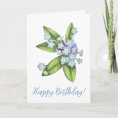 Vergeet me niet botanische zaken Gelukkige verjaar Kaart (Voorkant)