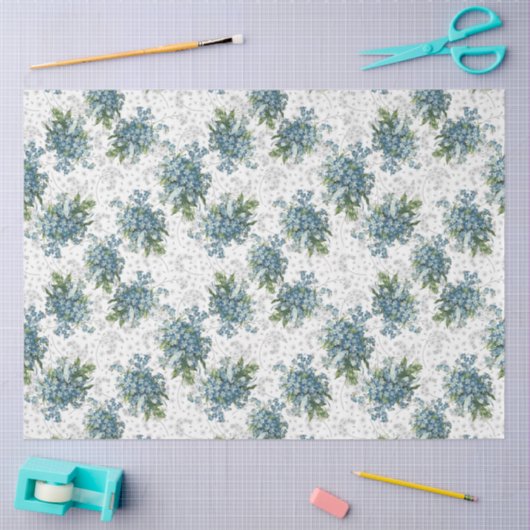 Vergeet me niet bouquet tissue papier (Craft)