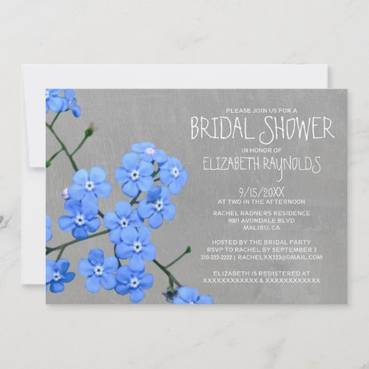 Vergeet-me-niet Bridal Shower Invitaties Kaart (Voorkant)