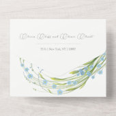 Vergeet-me-niet bruiloft alles in één uitnodiging (Achterkant)