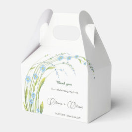 Vergeet-me-niet bruiloft bedankdoosjes