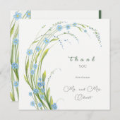 Vergeet-me-niet bruiloft bedankje kaart (Voorkant / Achterkant)