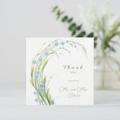 Vergeet-me-niet bruiloft bedankje kaart (Staand voorkant)