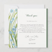 Vergeet-me-niet bruiloft bedankje kaart (Achterkant)