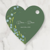 Vergeet-me-niet bruiloft bedankjes labels (Achterkant)