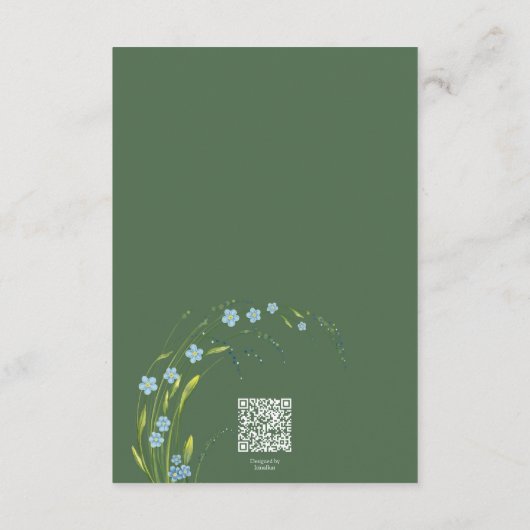 Vergeet-me-niet bruiloft die goed wenst QR-code Informatiekaartje (Achterkant)