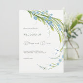 Vergeet-me-niet bruiloft kaart (Staand voorkant)