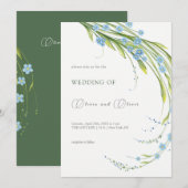 Vergeet-me-niet bruiloft kaart (Voorkant / Achterkant)