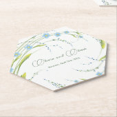 Vergeet-me-niet bruiloft kartonnen onderzetters (Schuin)