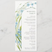 Vergeet-me-niet bruiloft programmakaart (Achterkant)