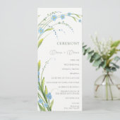 Vergeet-me-niet bruiloft programmakaart (Staand voorkant)