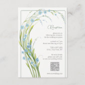 Vergeet-me-niet bruiloft receptie informatiekaartje (Voorkant)