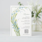 Vergeet-me-niet bruiloft receptie informatiekaartje (Staand voorkant)