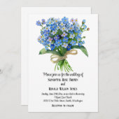 Vergeet-me-niet bruiloft uitnodiging op wit (Voorkant / Achterkant)