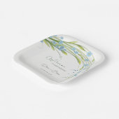 Vergeet-me-niet bruiloft welkom papieren bordje (Gebogen)