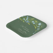 Vergeet-me-niet bruiloft welkom papieren bordje (Gebogen)