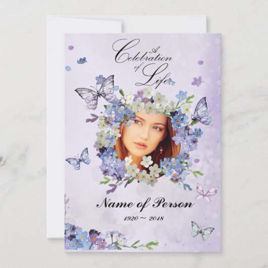 Vergeet me niet Butterflies Celebratie van het lev Kaart (Voorkant)