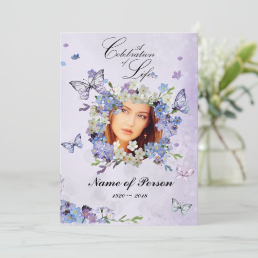 Vergeet me niet Butterflies Celebratie van het lev Kaart (Staand voorkant)