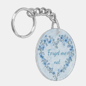 Vergeet me niet Custom Keepsake Remembrance Sleutelhanger (Voorkant Links)