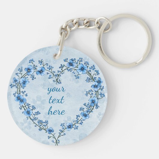 Vergeet me niet Custom Keepsake Remembrance Sleutelhanger (Achterkant)