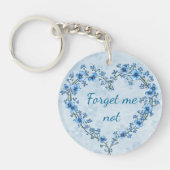 Vergeet me niet Custom Keepsake Remembrance Sleutelhanger (Voorkant)