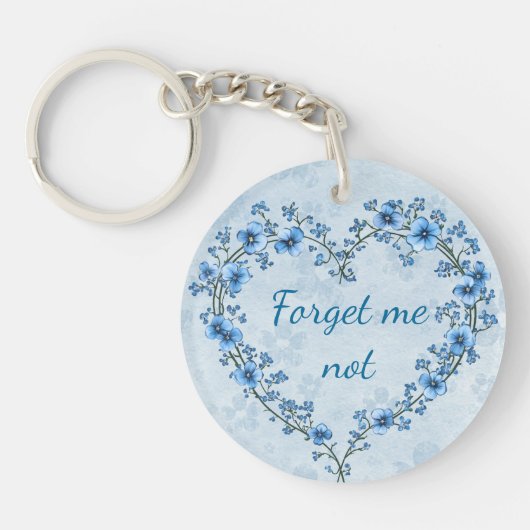 Vergeet me niet Custom Keepsake Remembrance Sleutelhanger (Voorkant)