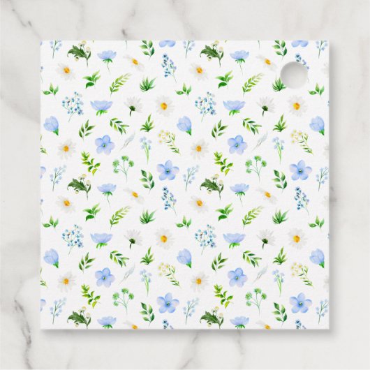 Vergeet-me-niet Daisies Bloemen Baby shower Dank u Bedankjes Labels (Achterkant)