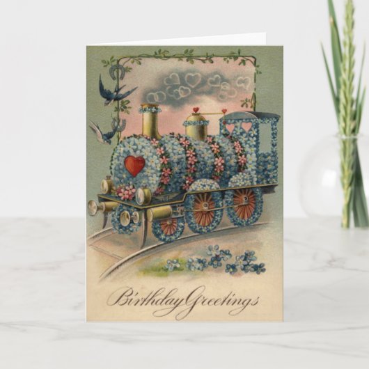 Vergeet me niet Daisy Train Songbird Heart Kaart (Voorkant)