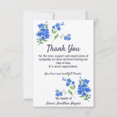 Vergeet me niet dank je begrafenismedeleven bedankkaart (Voorkant)