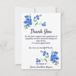 Vergeet me niet dank je begrafenismedeleven bedankkaart