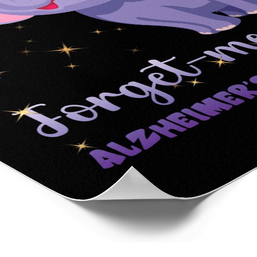 Vergeet me niet dat Alzheimer Awareness Elephant F Poster (Hoek)