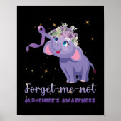 Vergeet me niet dat Alzheimer Awareness Elephant F Poster (Voorkant)