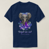 Vergeet me niet dat Alzheimer Awareness Elephant F T-shirt (Design voorkant)