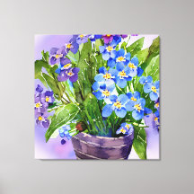 Vergeet me niet dat Blauwe Floral Waterverf